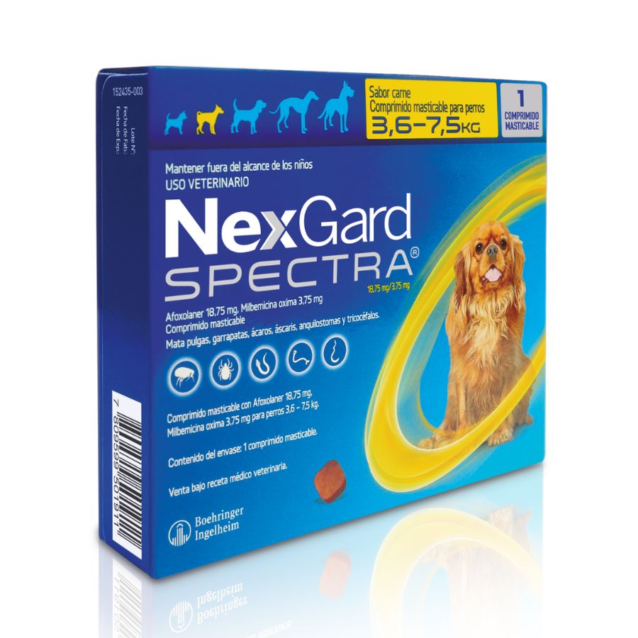 Desparasitante Nexgard Spectra 1comp para perros de 3,6 a 7,5 KG, , large image number null